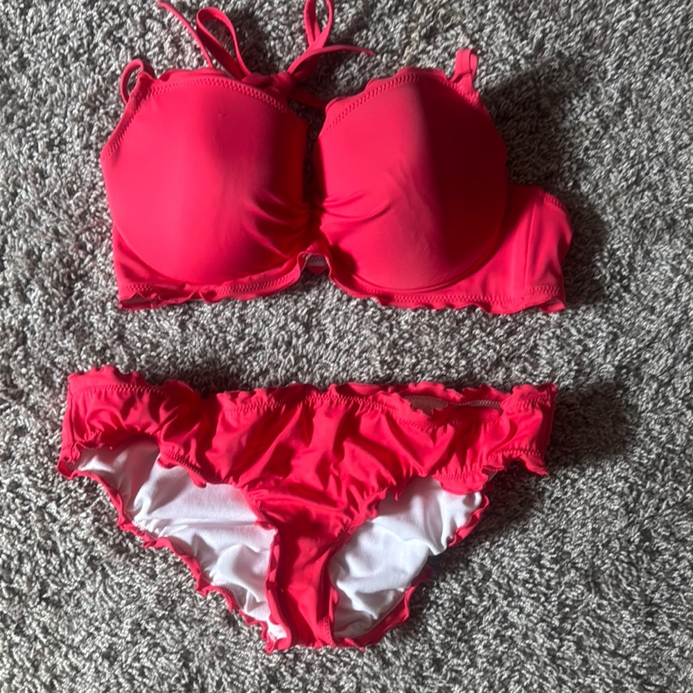 Sun Dazed Swimwear Set in Vibrant Red/Pink - Size L